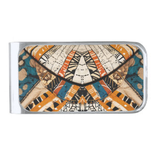 Luxury Caribbean Multicolor Design Silver Finish Money Clip