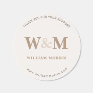 Luxury Cashmere Cream Beige Serif Monogram Logo Classic Round Sticker