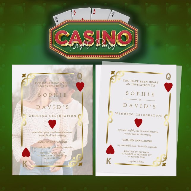 Luxury Casino Las Vegas Poker Wedding Vellum Invitations (Creator Uploaded)