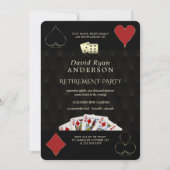 Luxury Casino Vegas Poker Retirement Party Invitation (Front)