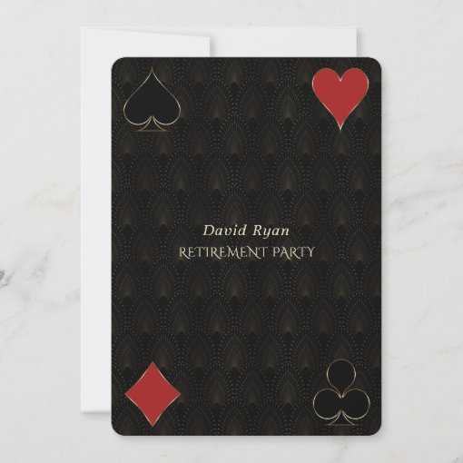 Luxury Casino Vegas Poker Retirement Party Invitation | Zazzle