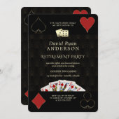 Luxury Casino Vegas Poker Retirement Party Invitation (Front/Back)
