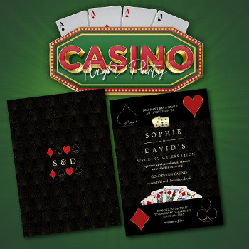 Luxury Casino Vegas Poker Wedding Invitation by Go4Wedding at Zazzle