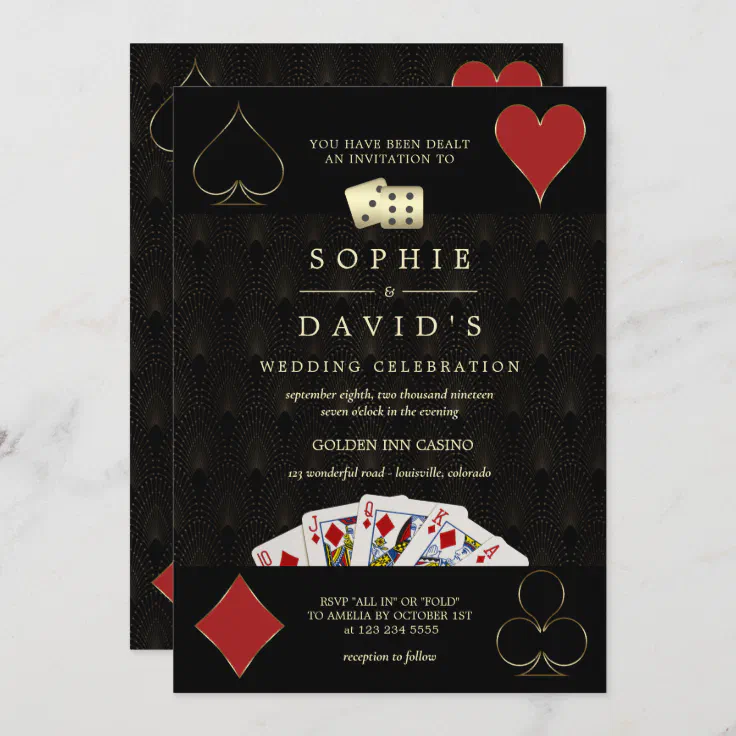 NEW 2019 Personalised Married in Las Vegas Wedding Invitations postcard style 