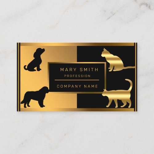 Luxury Cat Dog Veterinarian Add Your Text Business Business Card