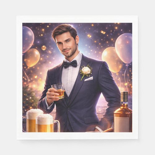 Luxury Celebration Gentleman Party Paper Towel Art Napkins