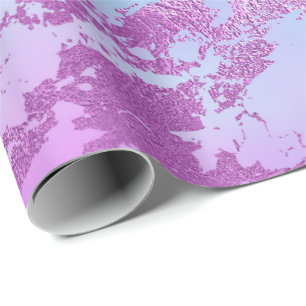 Luxury Celestial Blue Pink Purple Marble Wrapping Paper