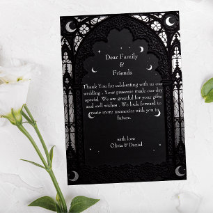 Luxury Celestial Cathedral Lace Gothic Wedding Thank You Card