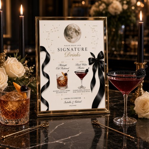 Luxury Celestial Moon Signature Drinks Poster