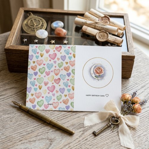 Luxury Celestial Rose Foil Greeting Card - Persona