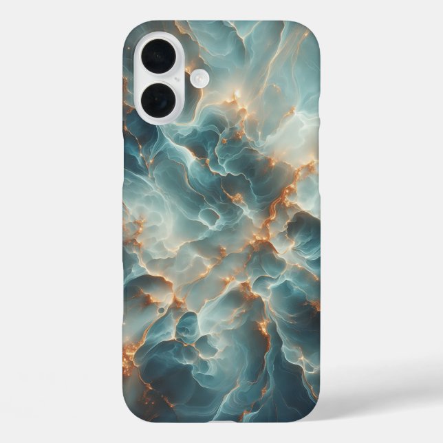 Luxury Celestial Teal Marble Phone Case - Radiant  (Back)