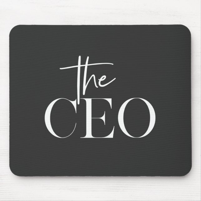 Luxury CEOModern Minimal Black Office Mouse Pad (Front)