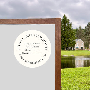 Luxury Certificate of Authenticity Sticker Ivory