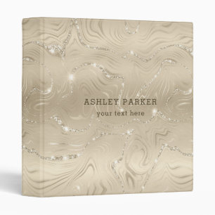 Luxury Champagne Background Beige Glitter 3 Ring 3 Ring Binder
