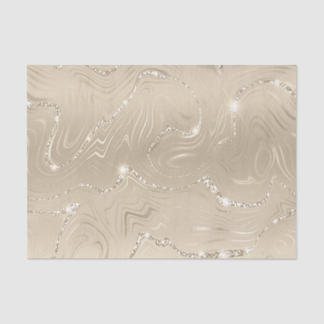 Luxury Champagne Background Beige Glitter  Tissue Paper (Front)