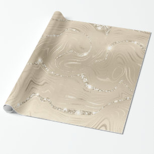 Luxury Champagne Background Beige Glitter  Wrapping Paper