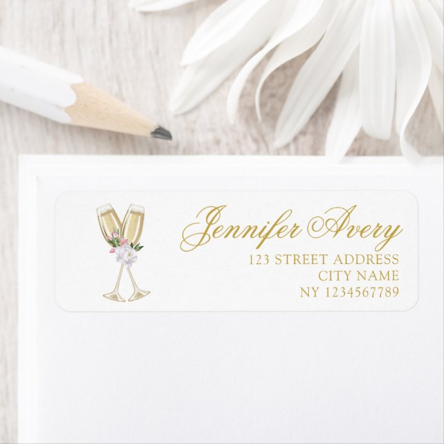 Luxury Champagne Birthday Address Label (Insitu)