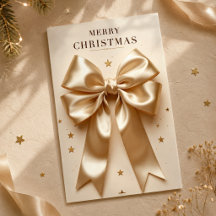 Luxury Champagne Bow Merry Christmas Holiday