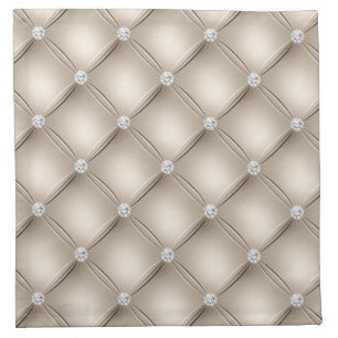 Luxury Champagne Diamond Tufted Pattern Cloth Napkin