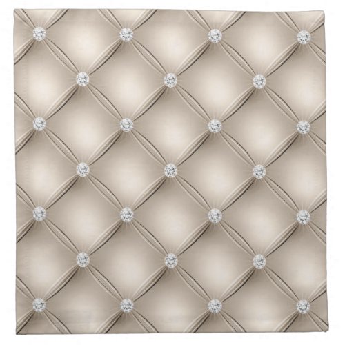 Luxury Champagne Diamond Tufted Pattern Cloth Napkin