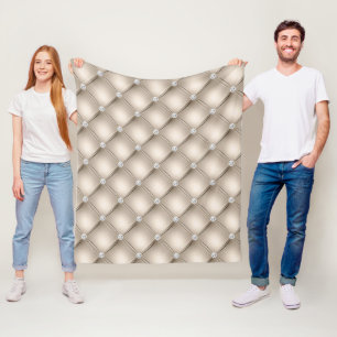 Luxury Champagne Diamond Tufted Pattern Fleece Blanket
