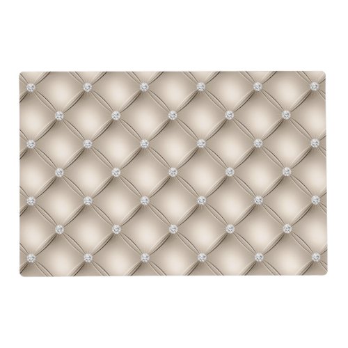 Luxury Champagne Diamond Tufted Pattern Placemat
