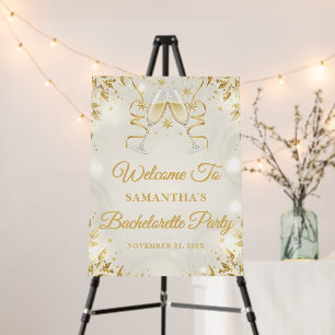 Luxury Champagne Gold Bachelorette Party Welcome Foam Board
