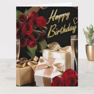 Luxury Champagne Gold Confetti Pattern | Elegant C Card