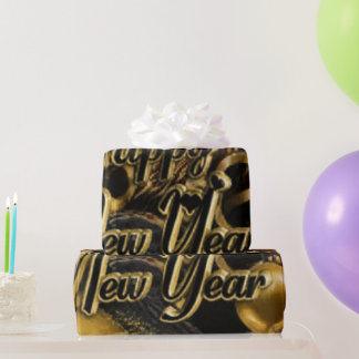 Luxury Champagne Gold Confetti Pattern | Elegant C Wrapping Paper