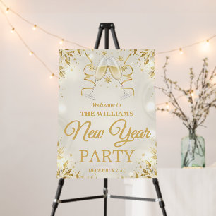 Luxury Champagne Gold New Years Eve Party Welcome Foam Board