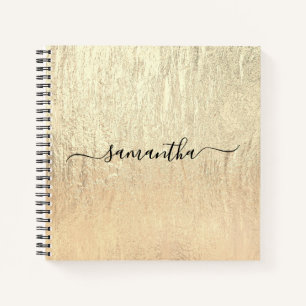 Luxury Champagne Gold Signature Name Notebook