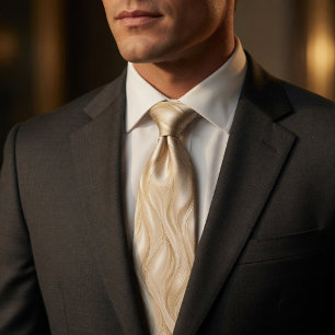Luxury Champagne Waves Neck Tie