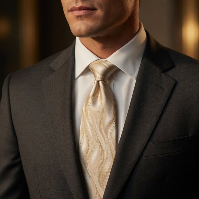 Luxury Champagne Waves Neck Tie (Creator Uploaded)