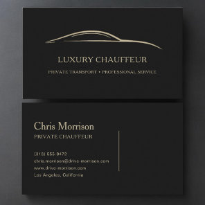 Luxury Chauffeur Black & Gold Business Card