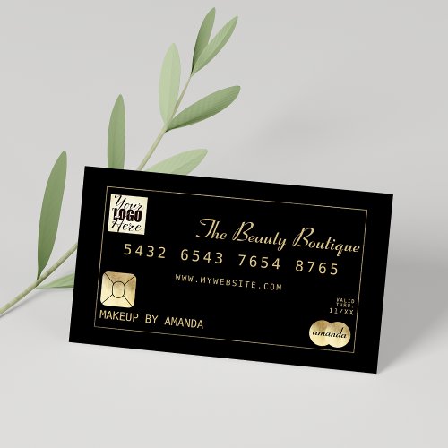 Luxury Chic Black Gold Luxury Credit Card Logo