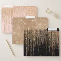 Luxury Chic Black Gold Sparkly Glitter Fringe