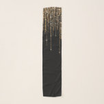 Luxury Chic Black Gold Sparkly Glitter Fringe Scarf<br><div class="desc">This glamorous and luxury print is the perfect design for the stylish and trendy woman. It features a faux sparkly gold glitter fringe curtain with faux glitter typography on top of a simple black background. It's an elegant, chic, trendy, and modern bling design with a Hollywood vibe! ***IMPORTANT DESIGN NOTE:...</div>
