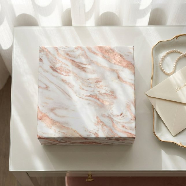 Luxury Chic Copper Rose Gold Foil Marble Wrapping Paper (Creator Uploaded)