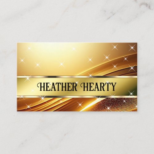 Luxury Chic Deluxe Liquid Gold Golden Ombre Satin Business Card