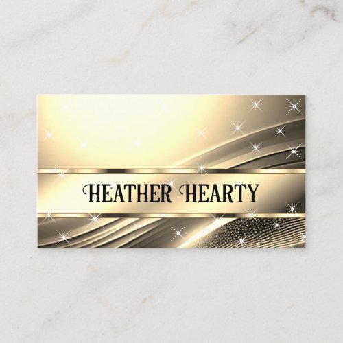 Luxury Chic Deluxe Liquid Light Gold Ombre Satin Business Card