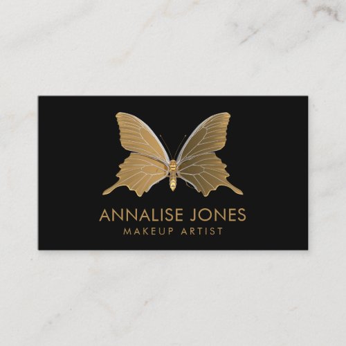 Luxury Chic Gold Butterfly Business Card