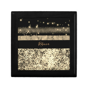 Luxury Chic Gold Glitter Signature Monogram Gift Box