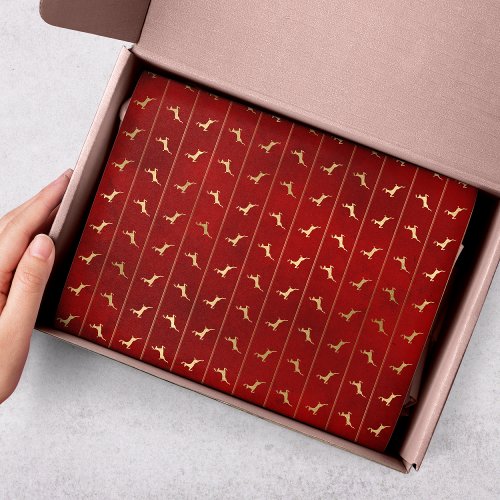 Luxury Chic Gold Reindeer Red Christmas Holidays Tissue Paper