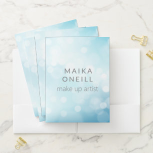 Luxury chic Icy Blue bokeh personalized Pocket Folder