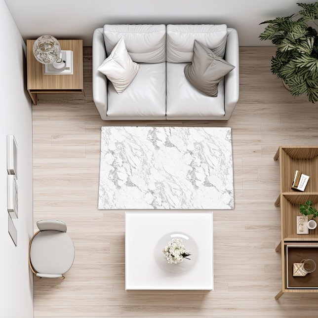 Luxury Chic Silver Foil Marble Rug (Luxury Chic Silver Foil Marble Rug)