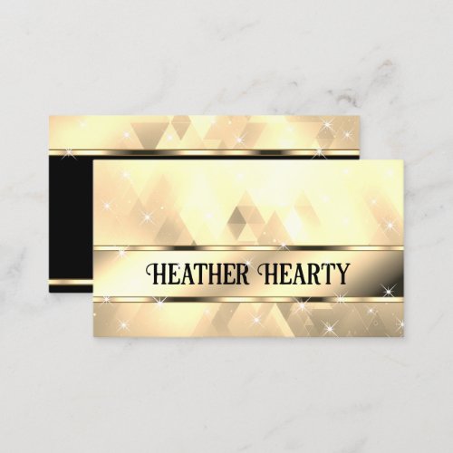 Luxury Chic Triangles Pattern Gold Golden Ombre Business Card