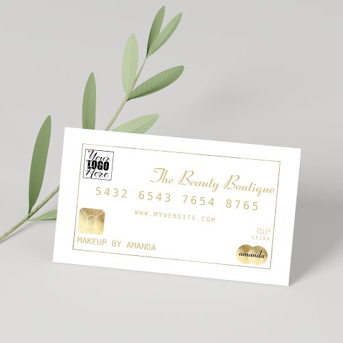 Luxury Chic White Gold Luxury Credit Card Logo