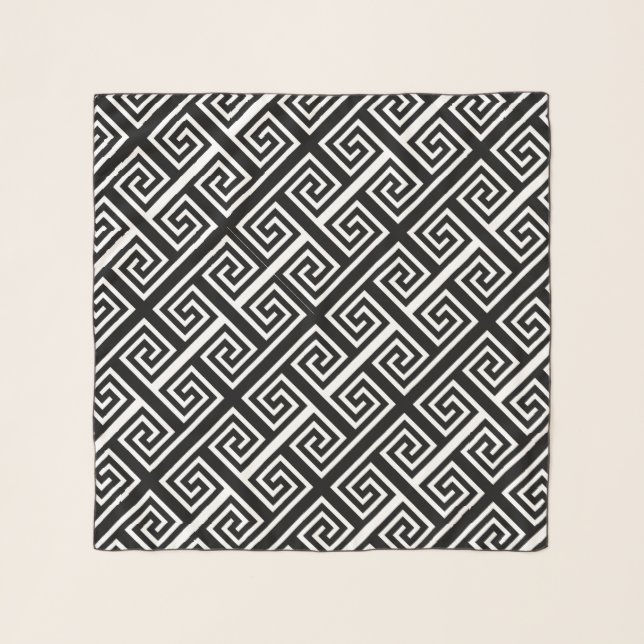 Luxury chiffon scarf with classy geometric pattern (Front)