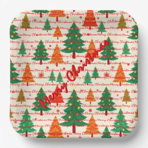Luxury Christmas Christmas Trees Festive Paper Plates