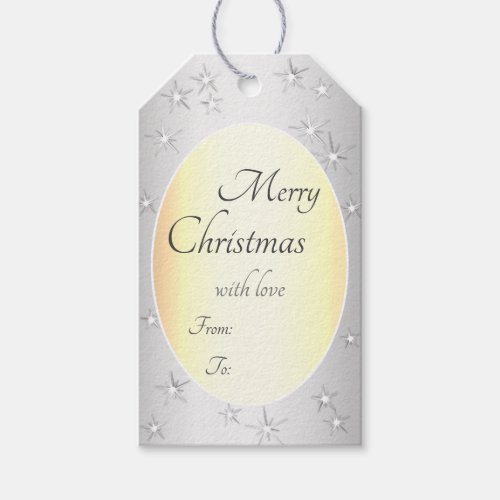 Luxury Christmas Gold and Silver Effect with Stars Gift Tags